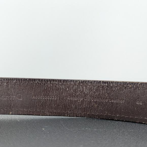 Carhartt Brown Leather Belt Size 44 Distressed Workwear Made in Guatemala - Picture 5 of 8